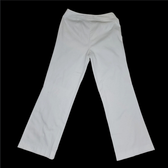 Bandolino Vtg White Pants Womens Sz 6 Wide Leg Belted Stretch Girl Boss Vacation - Picture 4 of 8
